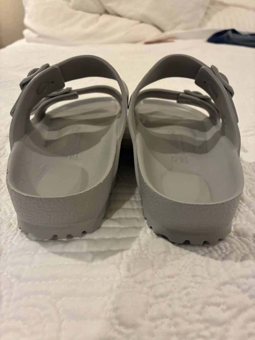 Birkenstock Light Gray Double Buckle Slide Sandals Size 41 NWOT - Picture 4 of 6